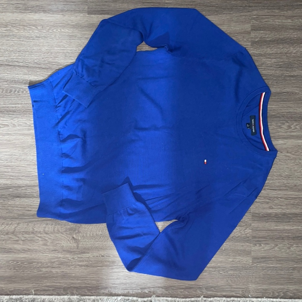 Tommy Hilfiger Blue V-Neck Sweater